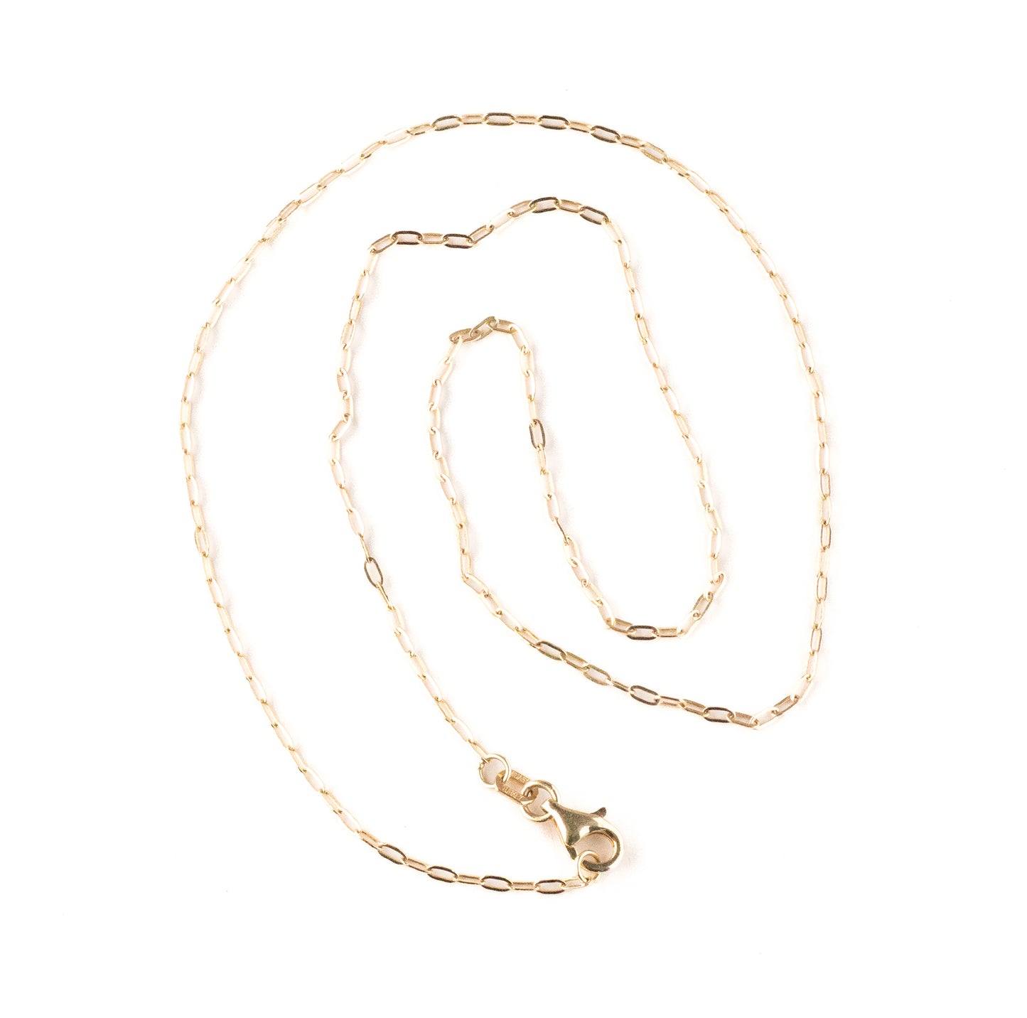 14k Fine Yellow Gold Paperclip Chain