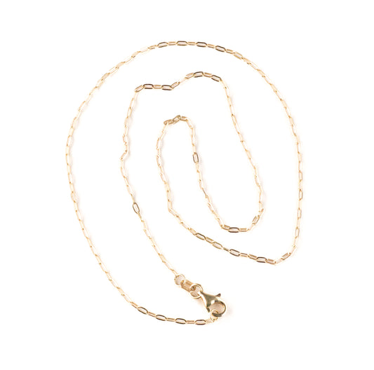 14k Fine Yellow Gold Paperclip Chain