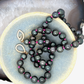 Hand Knotted Tahitian Pearl and Gold Necklace