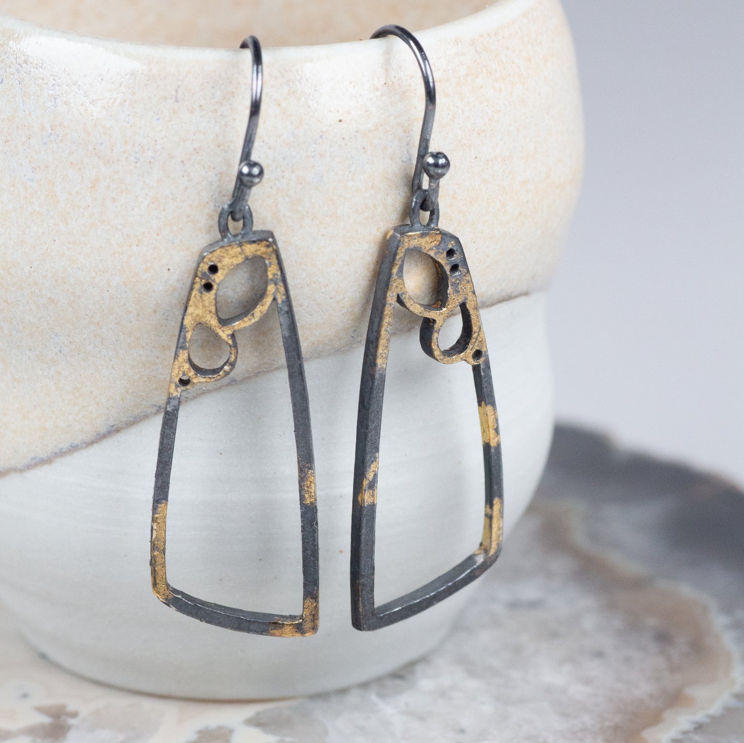 Black and Gold Keumboo Butterfly Earrings