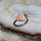 Rhodochrosite and Diamond Elliptical Orbit Gold Ring