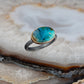 Opalized Wood and Diamond Elliptical Orbit Gold Ring