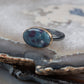 Ruby and Kyanite and Diamond Elliptical Orbit Gold Ring