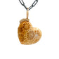 Fossilized Coral and Diamond Gold Heart Charm