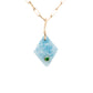 Aquamarine and emerald gold diamond charm