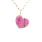 Cobalto Calcite Pink Druzy Gold Kintsugi Heart Charm