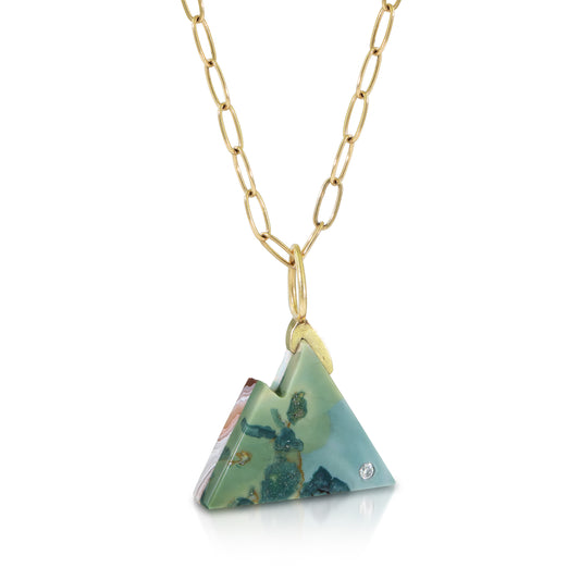 Two Sided Hava Ridge Intarsia Gold Mountain Charm