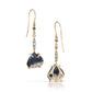 Tourmaline, Sapphire, Diamond, and Topaz Gold Earrings