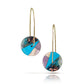 Copper in Chrysocolla Intarsia Gold Spinner Earrings
