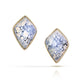 Variscite, Pearls, and Diamond Gold Stud Earrings