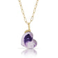 Purple Wave Tiffany Stone and Diamonds Gold Heart Charm