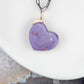 Purple Jade and Diamond Gold Heart Pendant