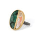 Emerald and Laguna Lace Agate Gold Inlay Ring