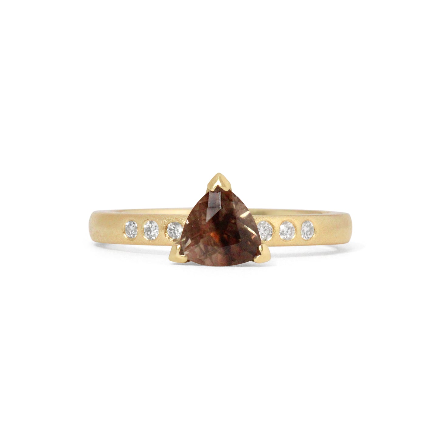 Tri-color Sunstone and Diamonds Gold Ring