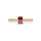 Tri-Color Tourmaline and Diamonds Gold Ring