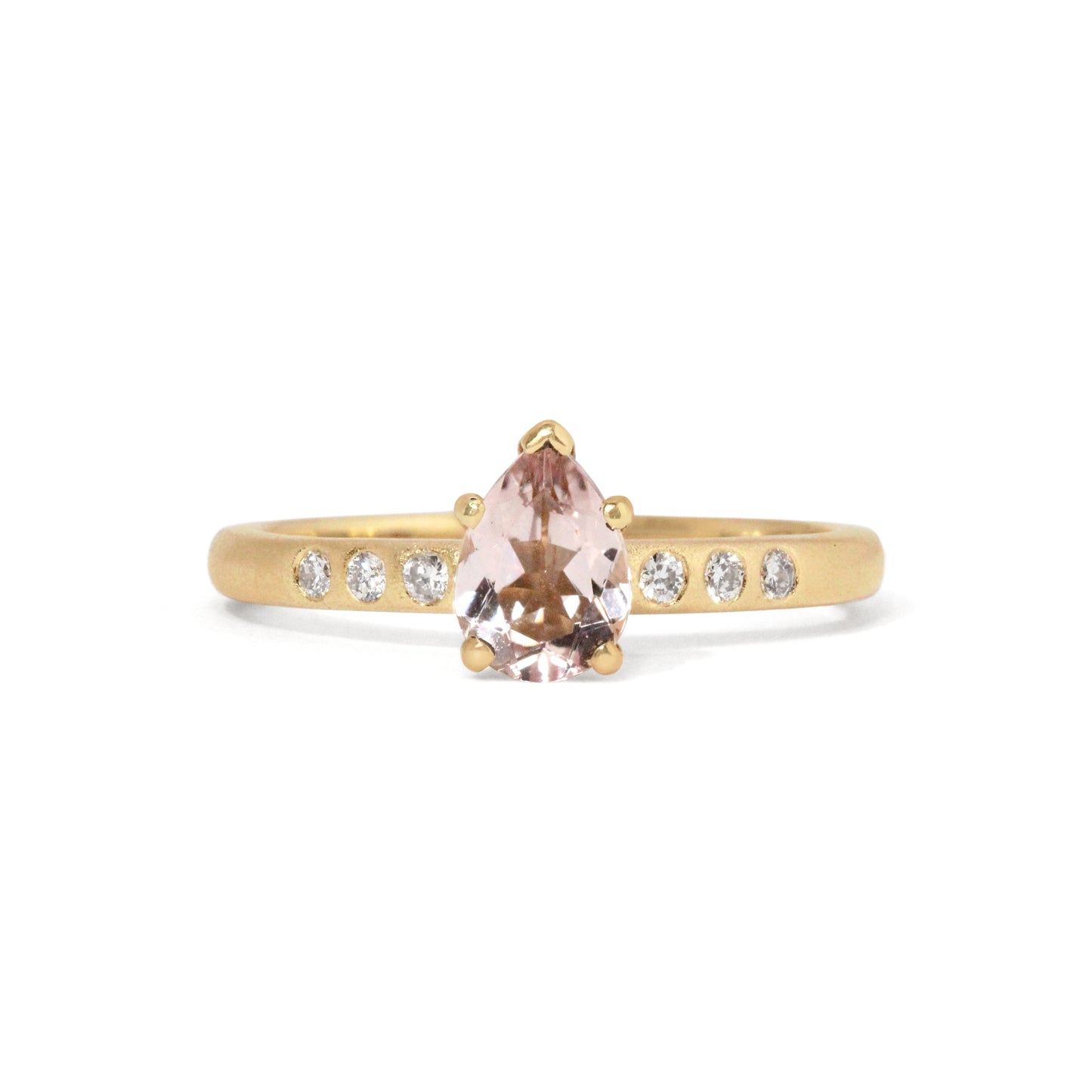 Morganite and Diamonds Gold Ring