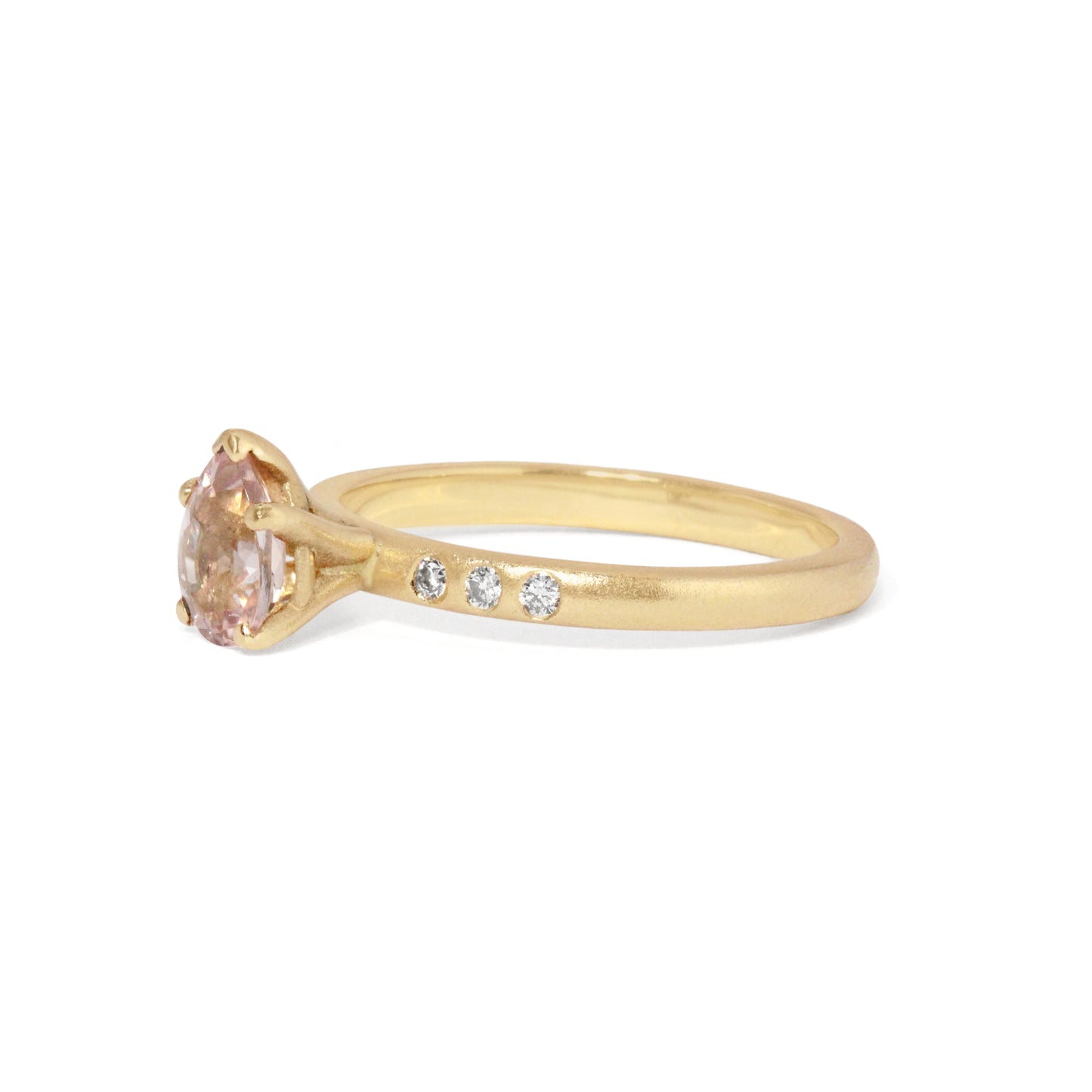 Morganite and Diamonds Gold Ring