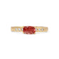 Bi-color Sunstone and Diamonds Gold Ring