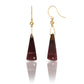 Mookaite, Diamond, and Citrine Gold Triangle Earrings