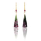 Ruby in Zoisite, Ruby, and Diamond Gold Triangle Earrings