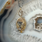Dendritic Agate, Citrine, and Diamonds Gold Pendant