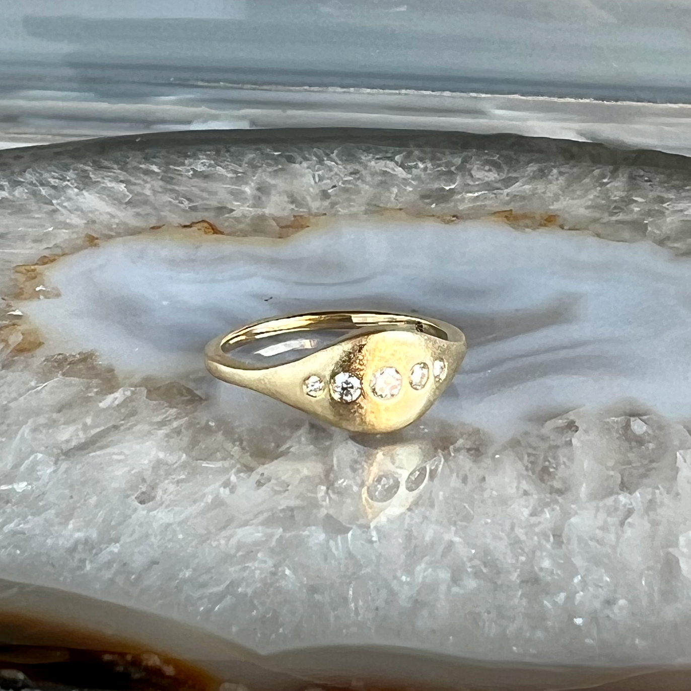 Orcas Diamonds and Gold Ring