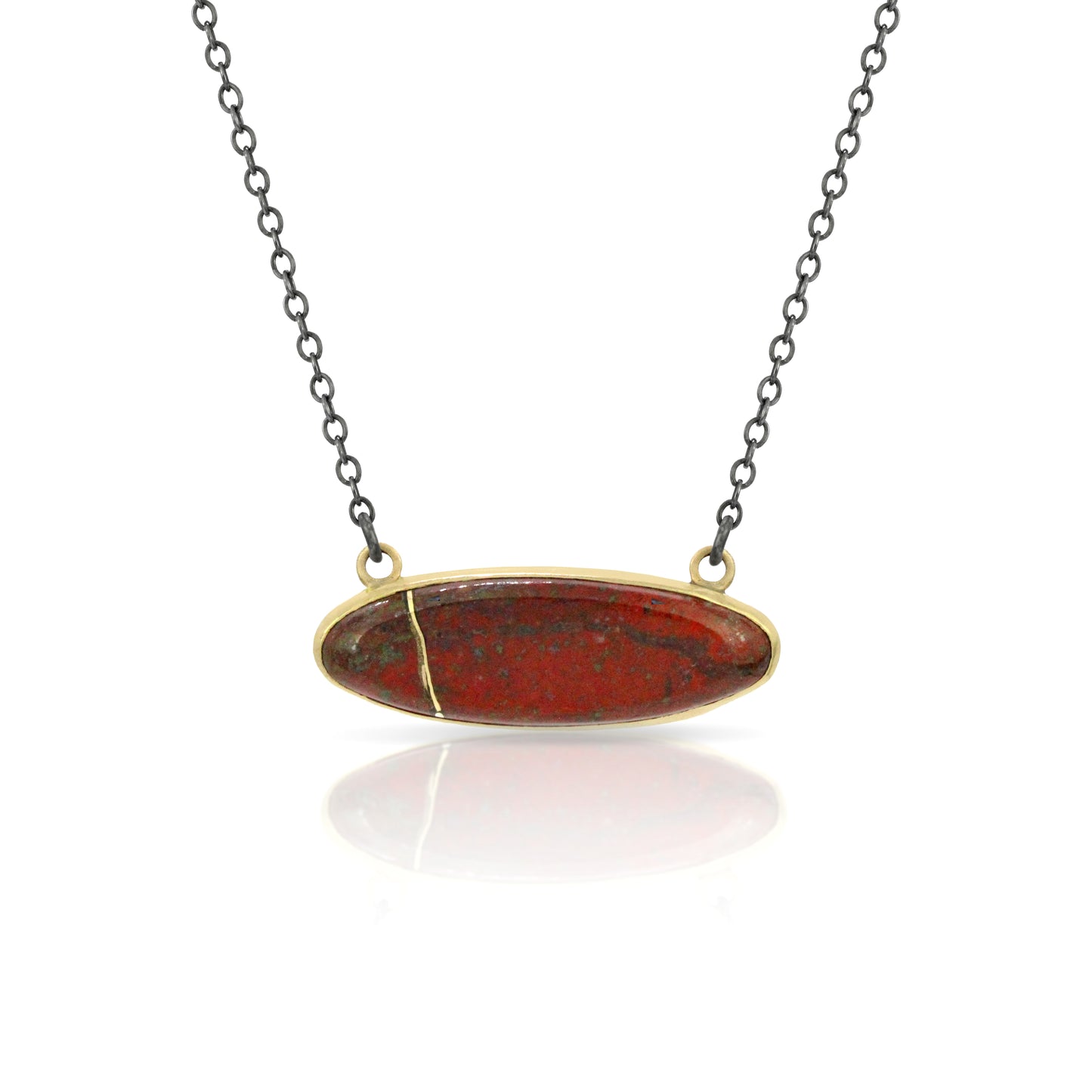 Sonoran Sunrise Jasper Gold Kintsugi Necklace