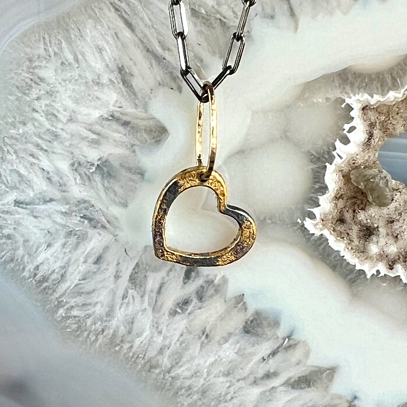 Small Black and Gold Heart Keumboo Pendant