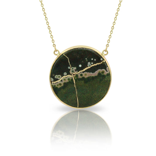 Ocean Jasper Gold Kintsugi Necklace