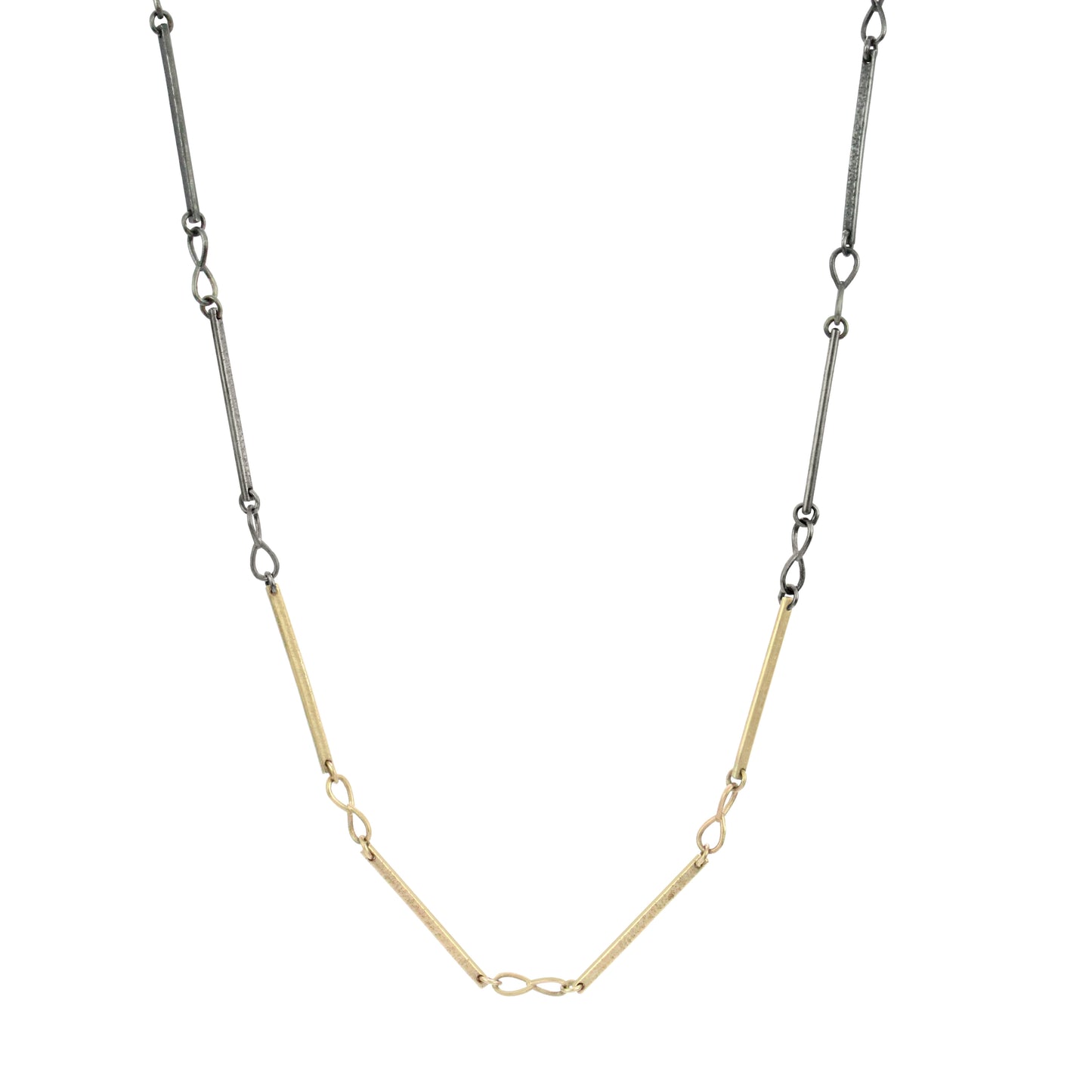 Mixed Metals Gold Infinity Bar Chain Necklace