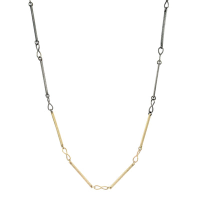 Mixed Metals Gold Infinity Bar Chain Necklace