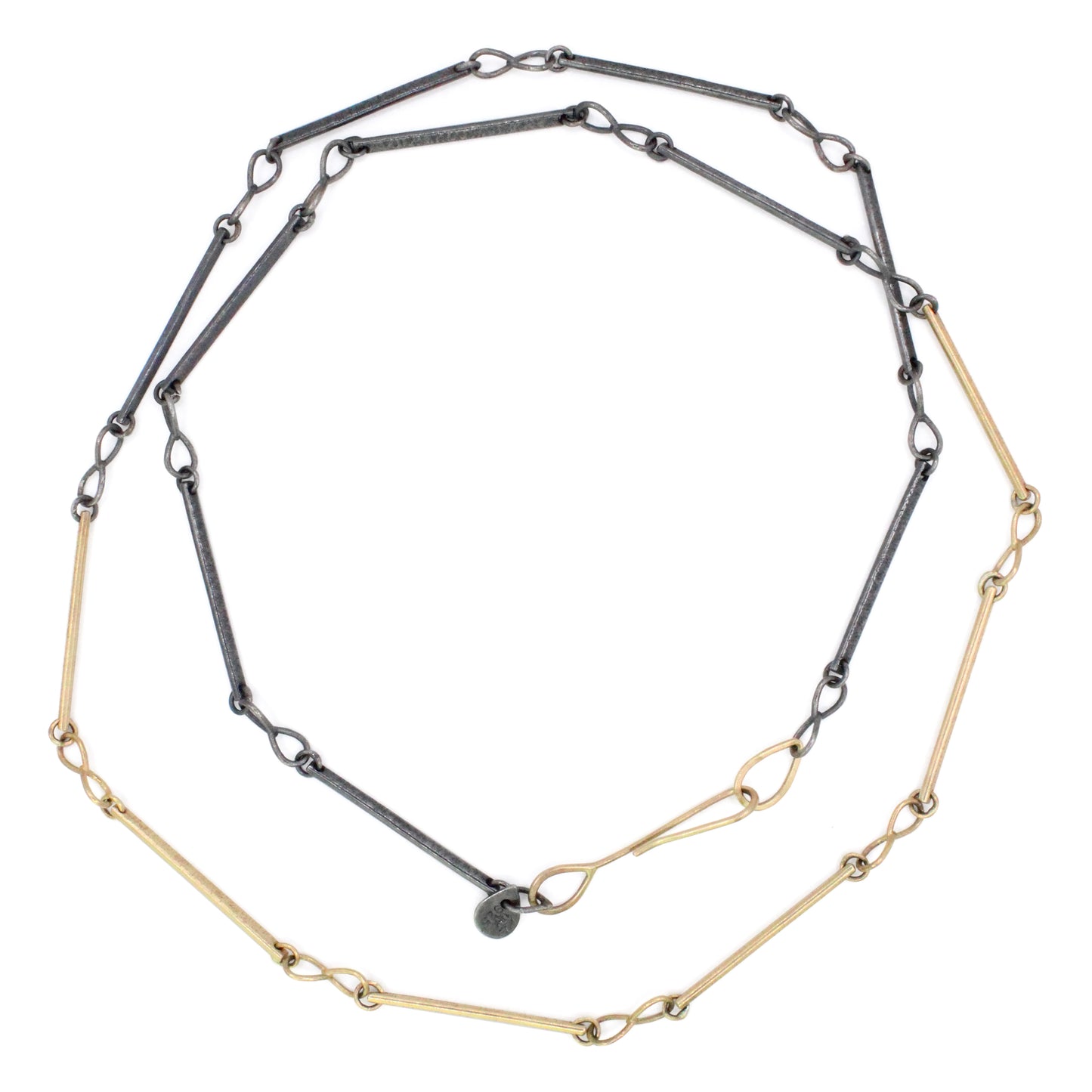 Mixed Metals Gold Infinity Bar Chain Necklace