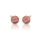 Rhodochrosite and Diamond Gold Stud Earrings