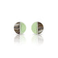 Lemon Chrysoprase and Laguna Lace Agate Inlay Stud Earrings