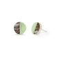 Lemon Chrysoprase and Laguna Lace Agate Inlay Stud Earrings