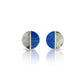 Plume Agate and Lapis Inlay Stud Earrings