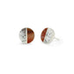 Carnelian and Dendritic Opal Agate Inlay Stud Earrings