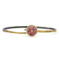 Rhodochrosite and Diamond Gold Moon Bracelet