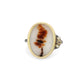 Dendritic Agate Flower and Diamonds Gold Ring