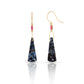 Pietersite, Ruby, and Diamond Gold Triangle Earrings