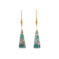 Shattuckite, Citrine and Diamond Gold Triangle Earrings