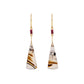 Montana Agate, Garnet and Diamond Gold Triangle Earrings