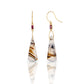 Montana Agate, Garnet and Diamond Gold Triangle Earrings