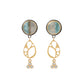 Gilalite in Quartz and Diamond Gold Earrings