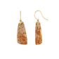 Agatized Coral, Diamond and Gold Earrings