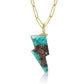 Copper in Chrysocolla and Diamond Gold Bolt Charm