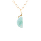 Larimar and diamond moon charm 14k gold