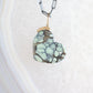 Variscite and Diamond Gold Heart Charm