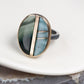 Larimar and Royal Imperial Jasper Gold Inlay Kintsugi Ring