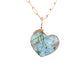 Blue Labradorite and Diamond Gold Heart Charm